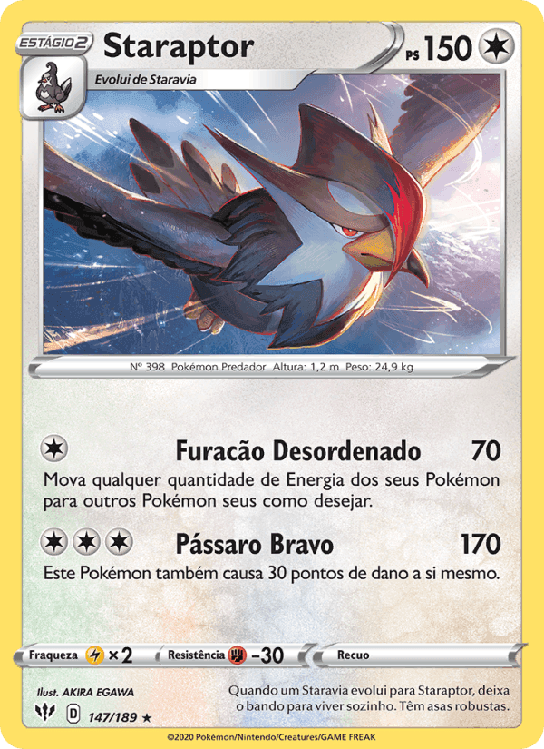 Staraptor, carta 147 di Escuridão Incandescente