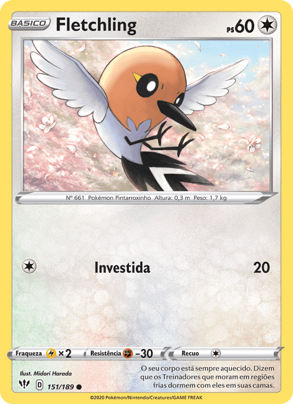 Fletchling, carta 151 di Escuridão Incandescente
