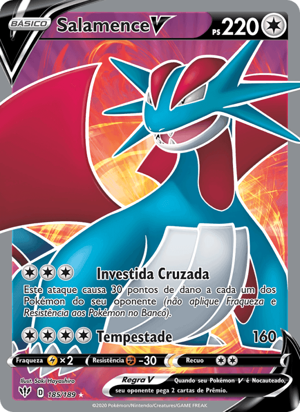 Salamence V, carta 185 de Escuridão Incandescente