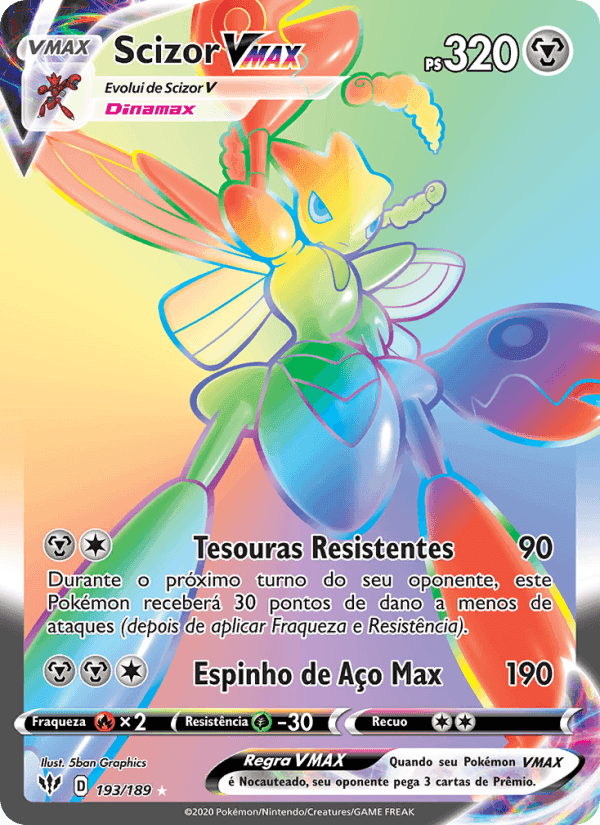 Scizor VMAX, carta 193 de Escuridão Incandescente