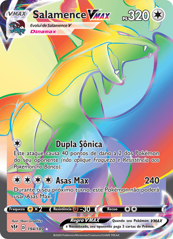 Salamence VMAX, card 194 from Escuridão Incandescente