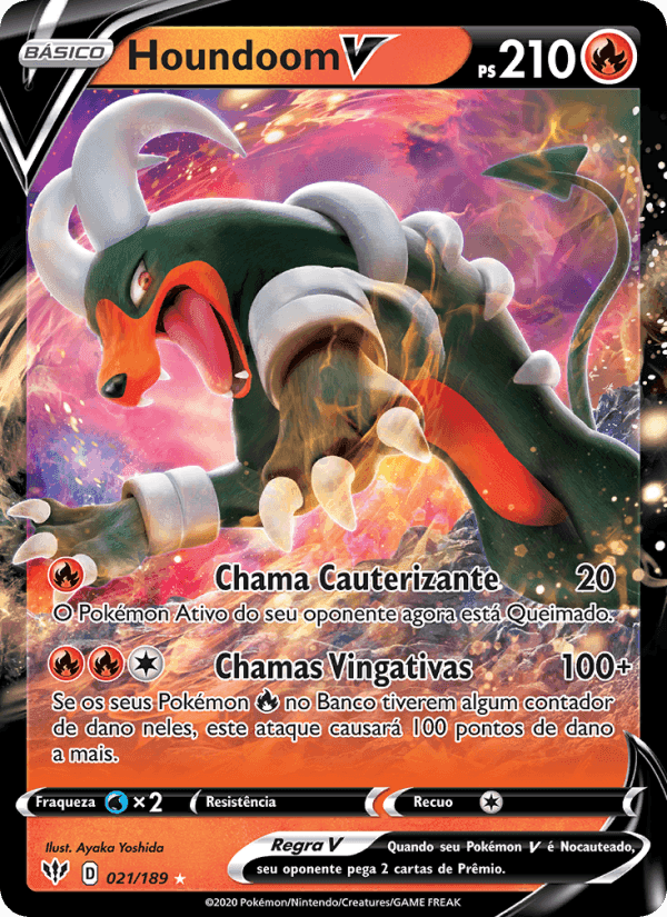 Houndoom V, carta 21 de Escuridão Incandescente