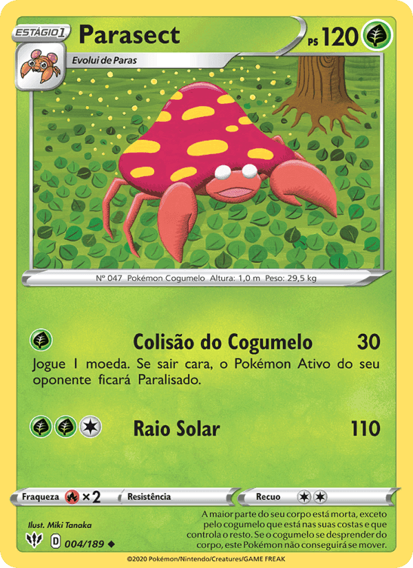 Parasect, carta 4 de Escuridão Incandescente