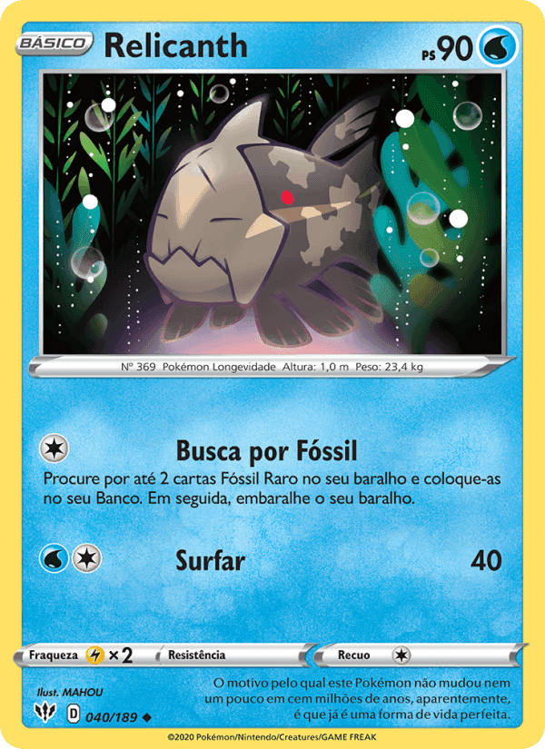 Relicanth, carta 40 de Escuridão Incandescente
