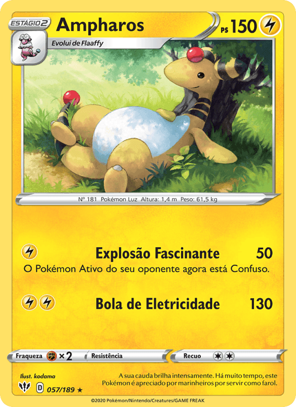 Ampharos, carta 57 de Escuridão Incandescente