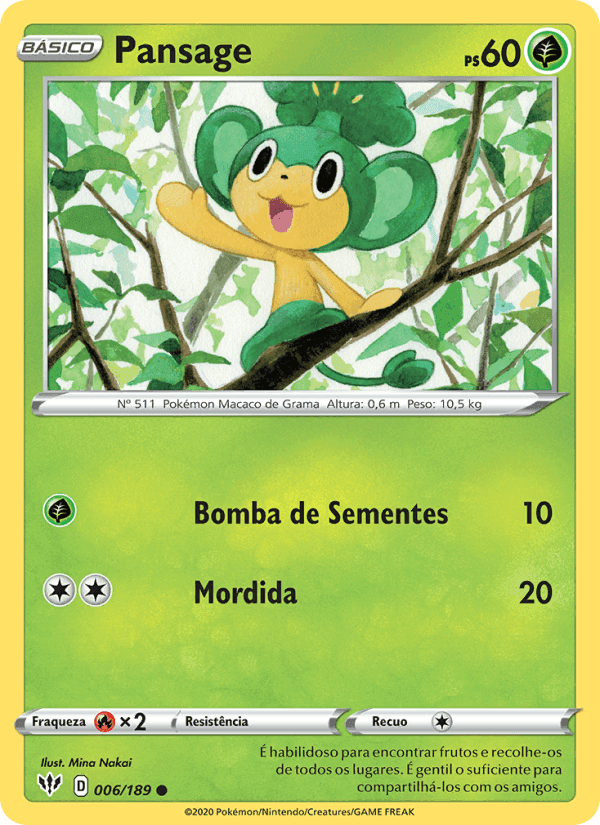 Pansage, carta 6 de Escuridão Incandescente