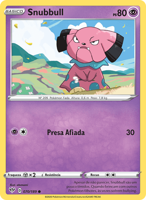 Snubbull, carta 70 de Escuridão Incandescente