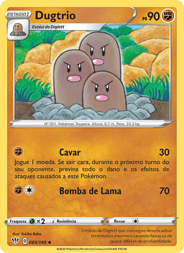 Dugtrio, carta 85 de Escuridão Incandescente