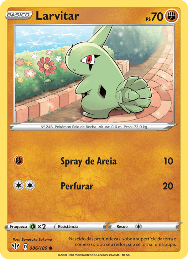 Larvitar, carta 86 di Escuridão Incandescente