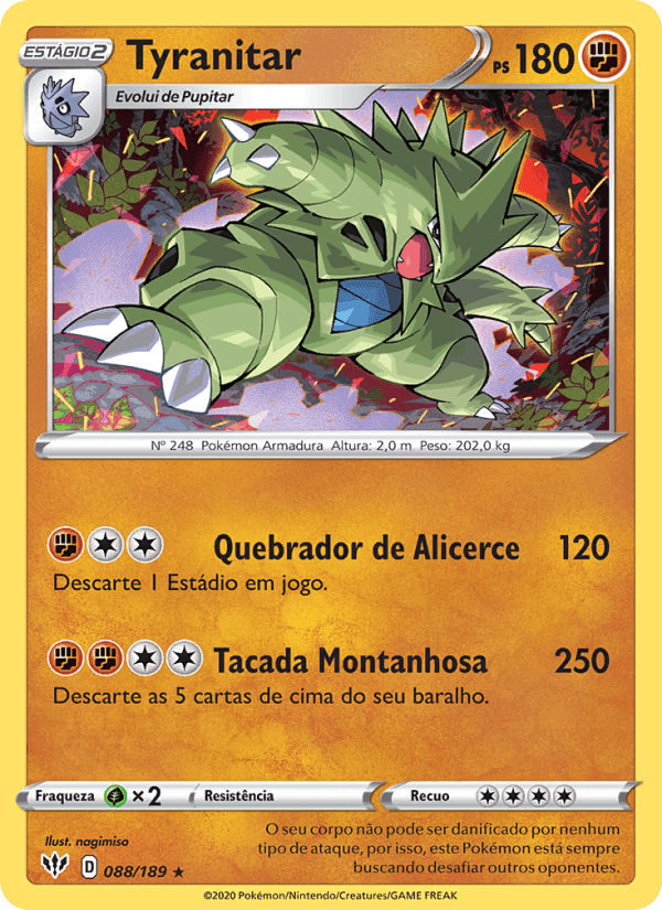 Tyranitar, card 88 from Escuridão Incandescente