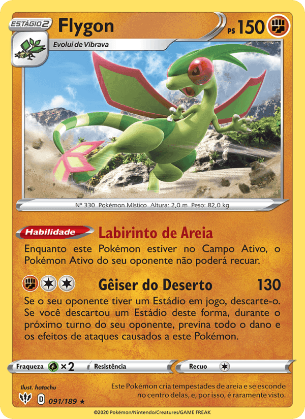 Flygon, card 91 from Escuridão Incandescente