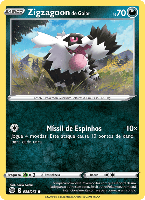 Zigzagoon de Galar, carta 35 di Caminho do Campeão