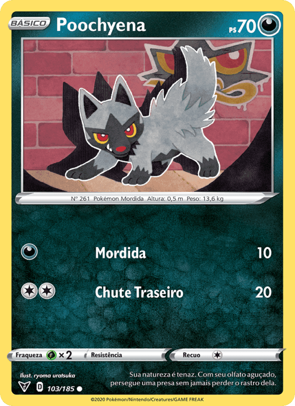 Poochyena, carta 103 de Voltagem Vívida