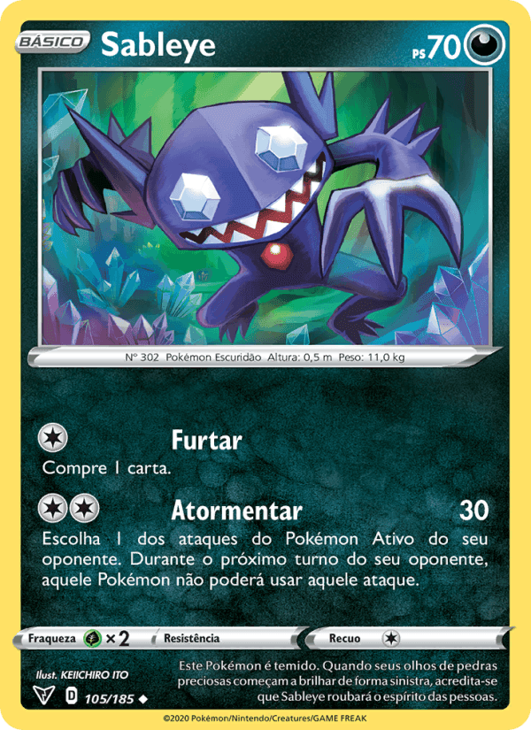 Sableye, card 105 from Voltagem Vívida