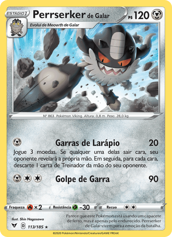 Perrserker de Galar, card 113 from Voltagem Vívida