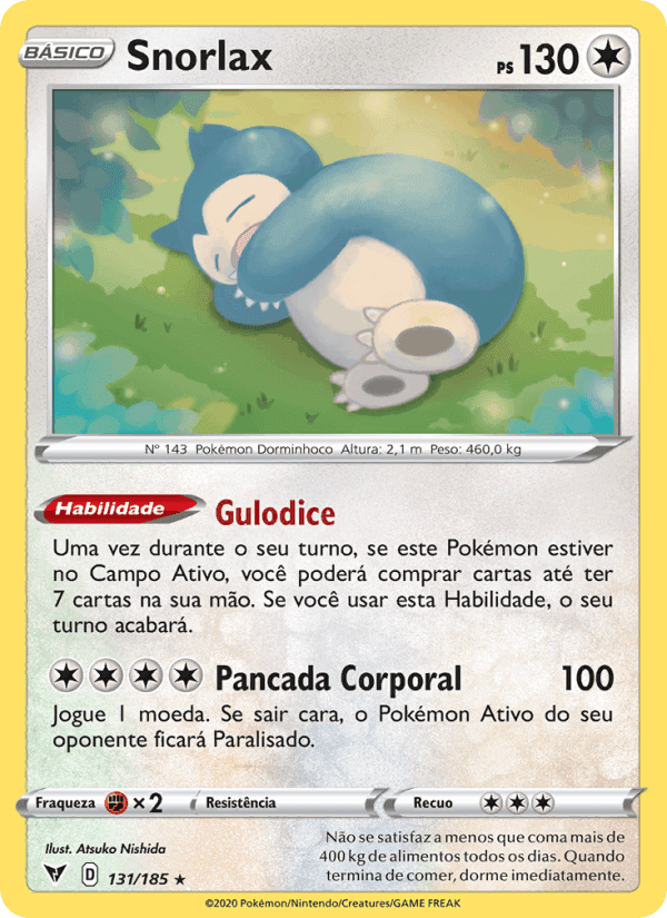 Snorlax, carta 131 de Voltagem Vívida