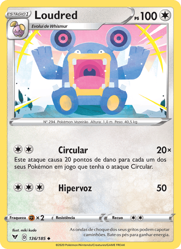 Loudred, card 136 from Voltagem Vívida
