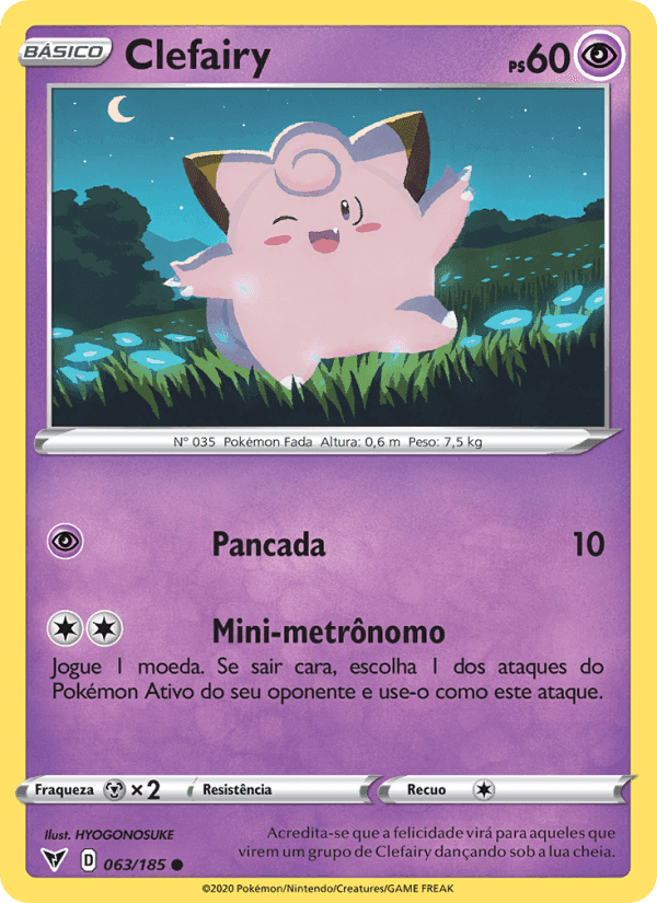 Clefairy, card 63 from Voltagem Vívida