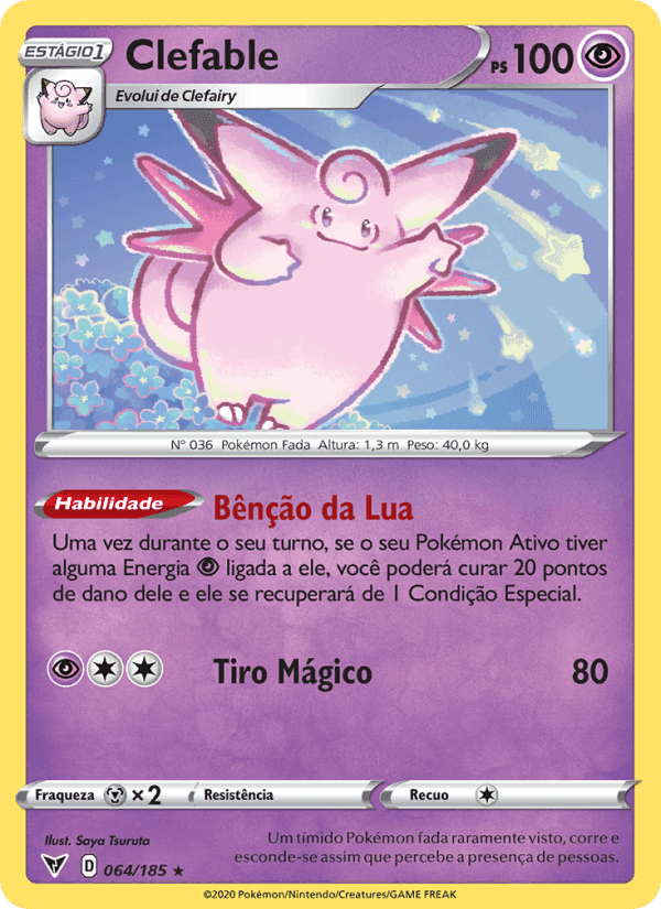 Clefable, carta 64 de Voltagem Vívida