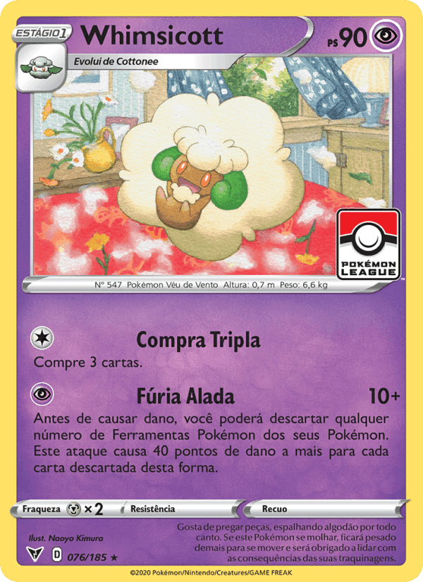 Whimsicott, card 76 from Voltagem Vívida