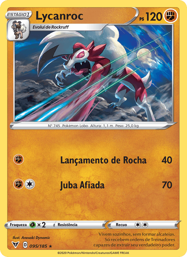 Lycanroc, carta 95 di Voltagem Vívida