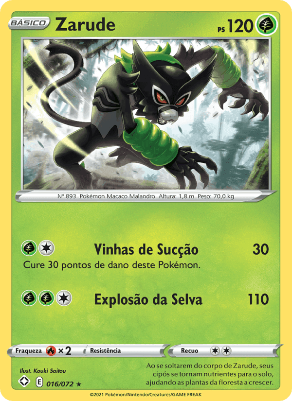 Zarude, carte 16 de Destinos Brilhantes 