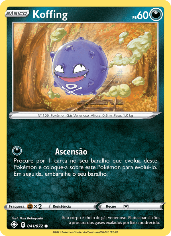 Koffing, carta 41 de Destinos Brilhantes 