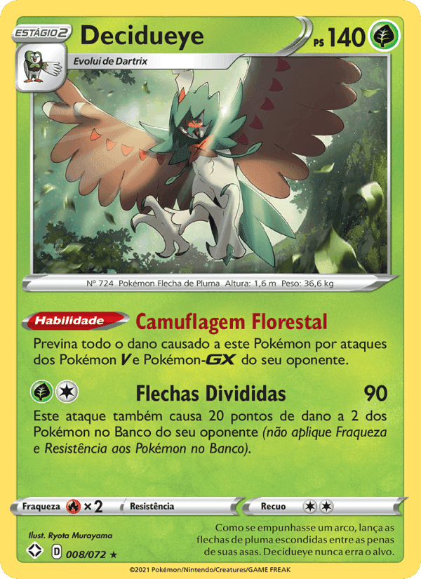 Decidueye, carta 8 de Destinos Brilhantes 