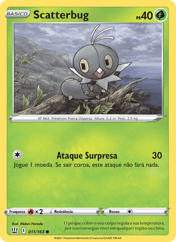 Scatterbug, card 11 from Estilos de Batalha