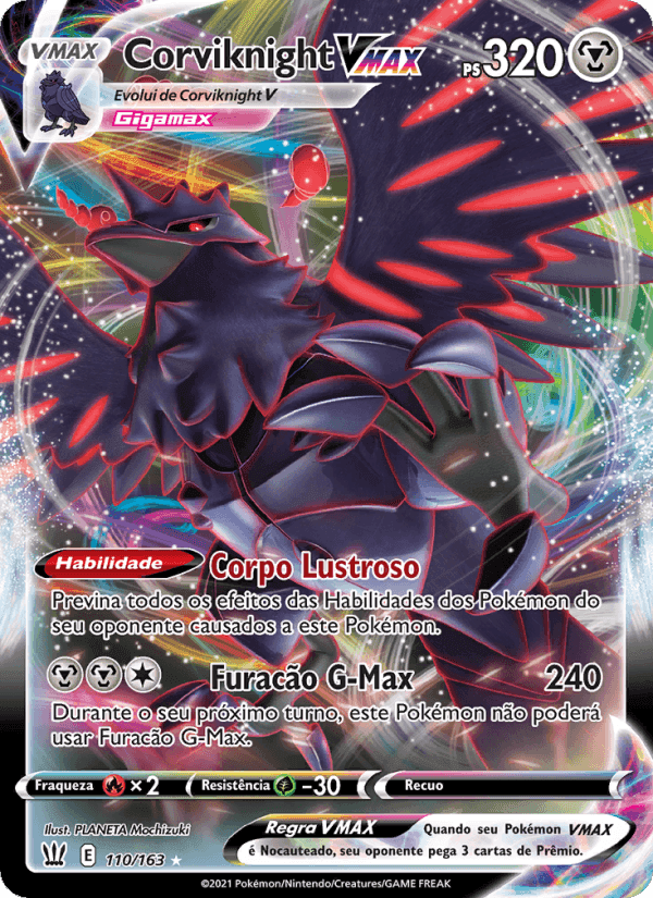 Corviknight VMAX, card 110 from Estilos de Batalha