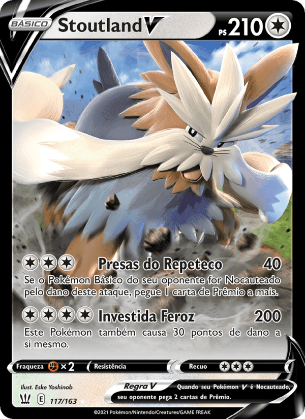 Stoutland V, card 117 from Estilos de Batalha