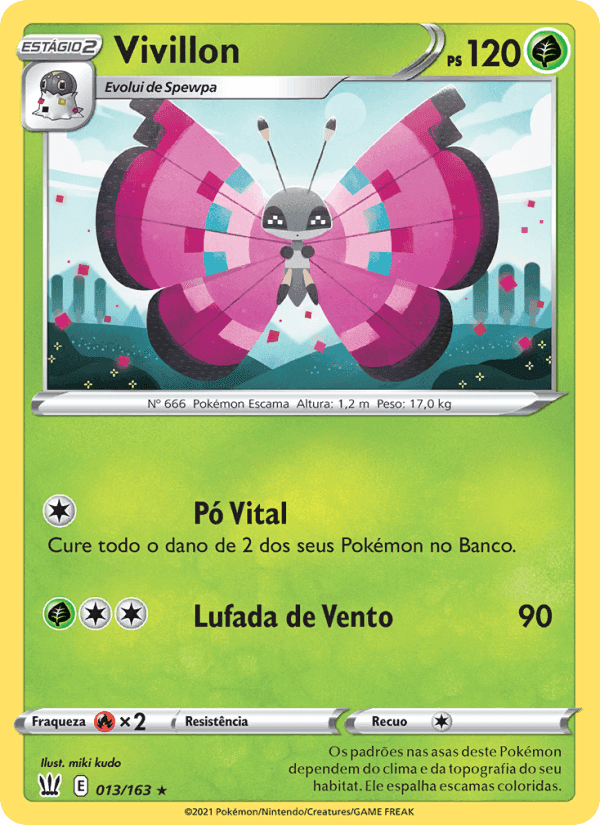 Vivillon, card 13 from Estilos de Batalha