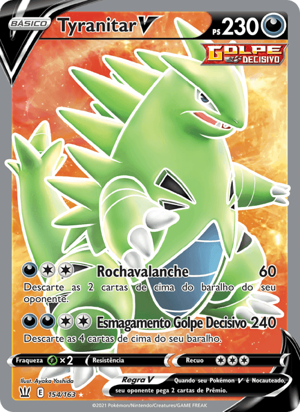 Tyranitar V, carta 154 de Estilos de Batalha