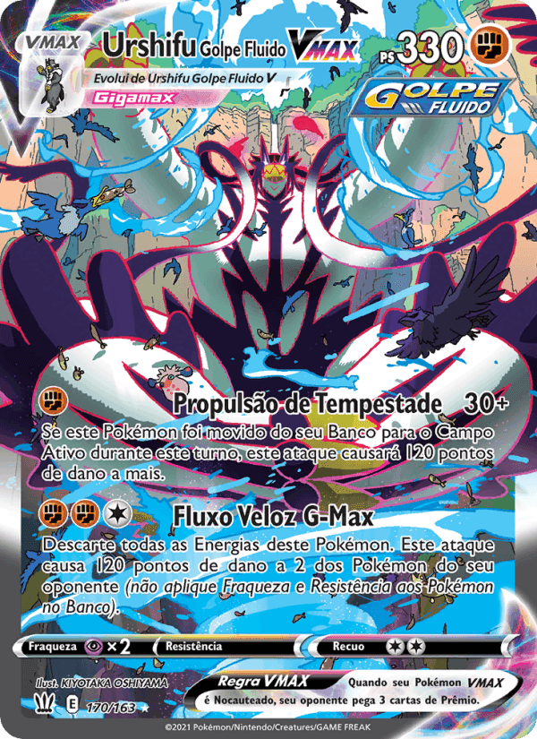 Urshifu Golpe Fluido VMAX, card 170 from Estilos de Batalha