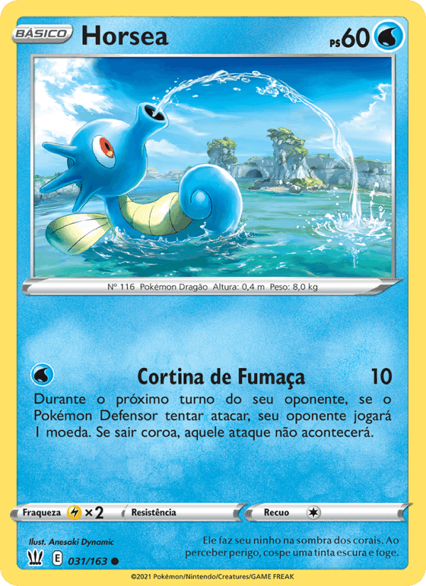 Horsea, card 31 from Estilos de Batalha