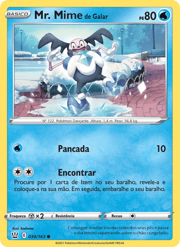 Mr. Mime de Galar, card 34 from Estilos de Batalha