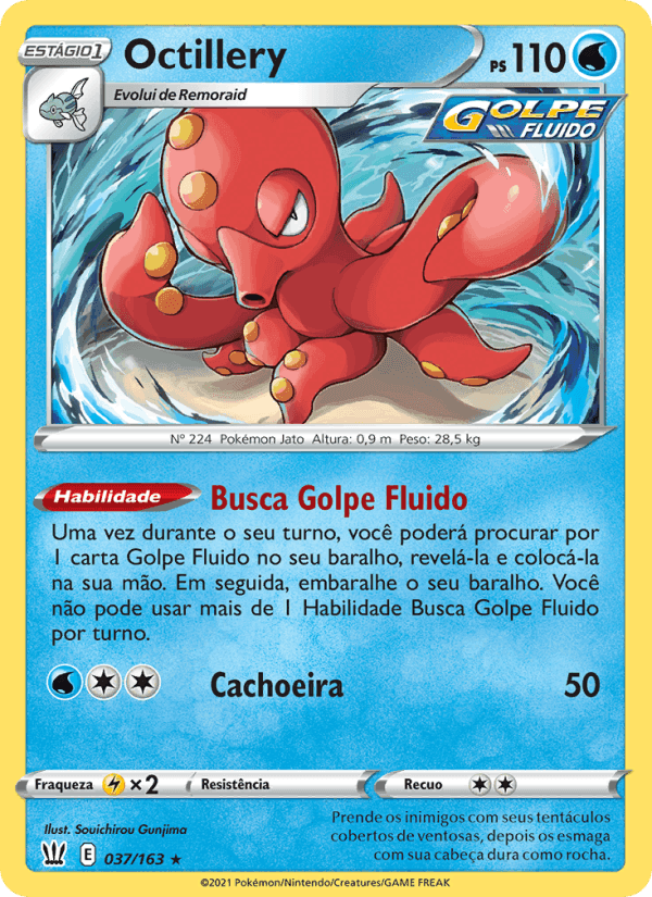 Octillery, card 37 from Estilos de Batalha