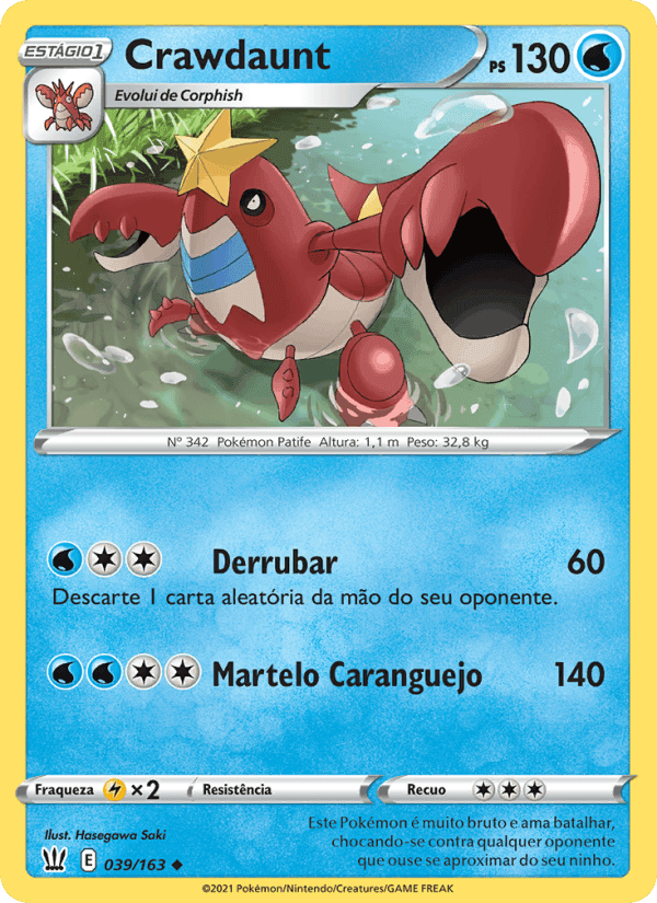 Crawdaunt, card 39 from Estilos de Batalha