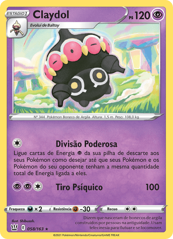 Claydol, carta 58 de Estilos de Batalha