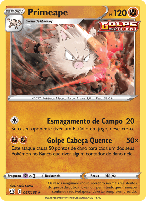 Primeape, carta 67 de Estilos de Batalha