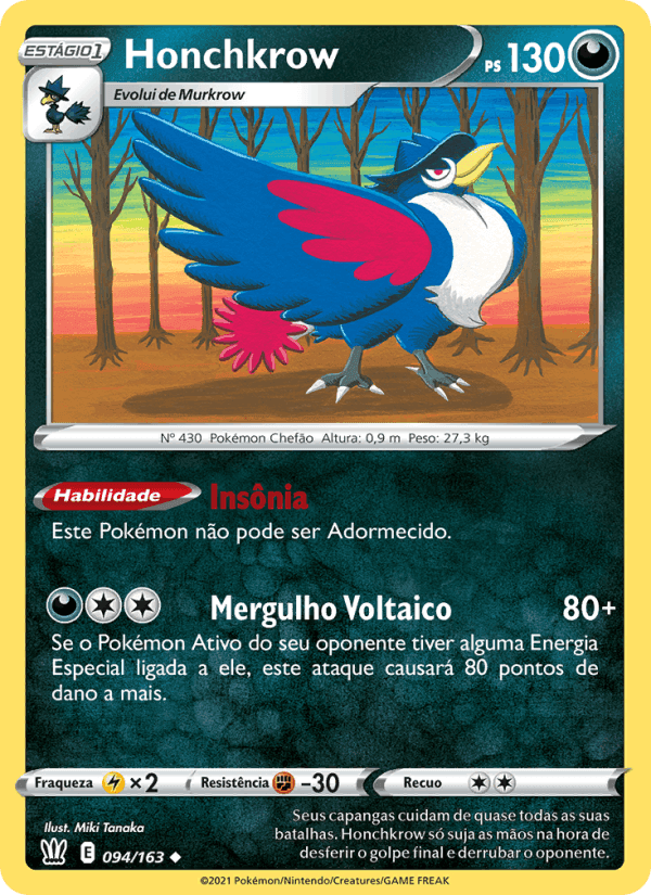 Honchkrow, card 94 from Estilos de Batalha