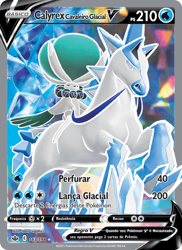 Calyrex Cavaleiro Glacial V, card 163 from Reinado Arrepiante
