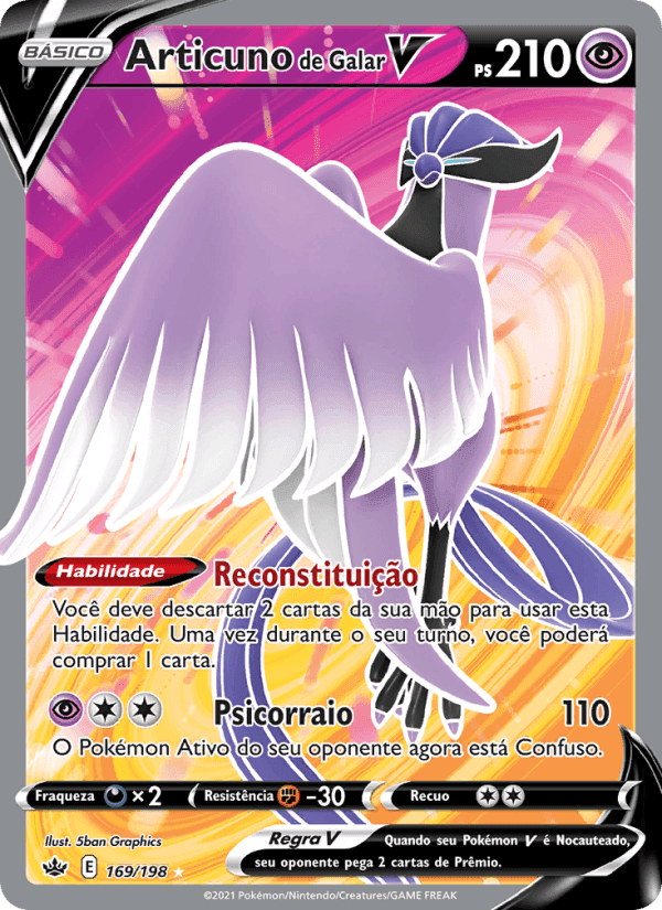 Articuno de Galar V, carta 169 de Reinado Arrepiante