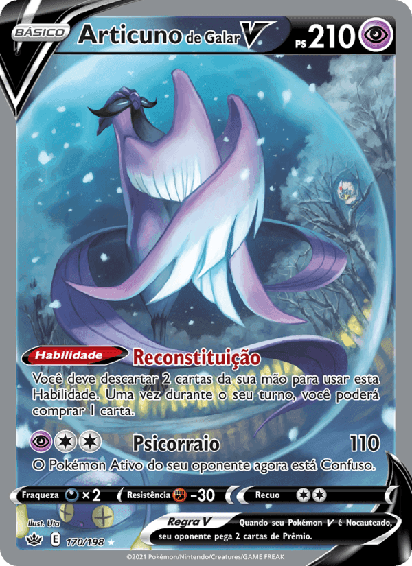 Articuno de Galar V, carta 170 di Reinado Arrepiante