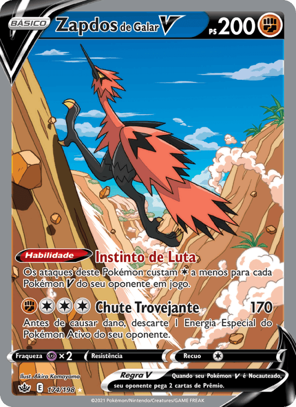 Zapdos de Galar V, carta 174 di Reinado Arrepiante