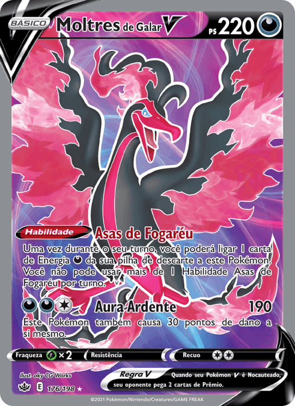 Moltres de Galar V, card 176 from Reinado Arrepiante