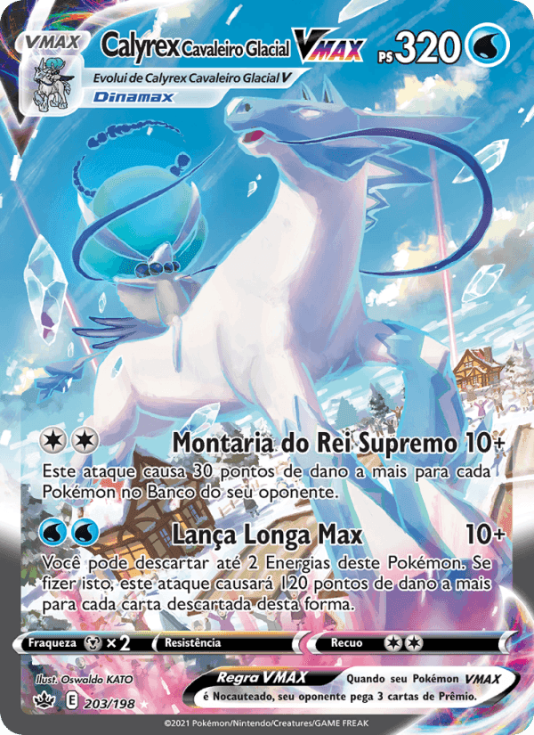 Calyrex Cavaleiro Glacial VMAX, carta 203 di Reinado Arrepiante