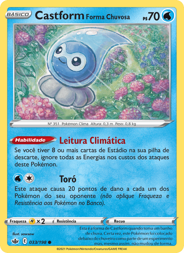 Castform Forma Chuvosa, carte 33 de Reinado Arrepiante