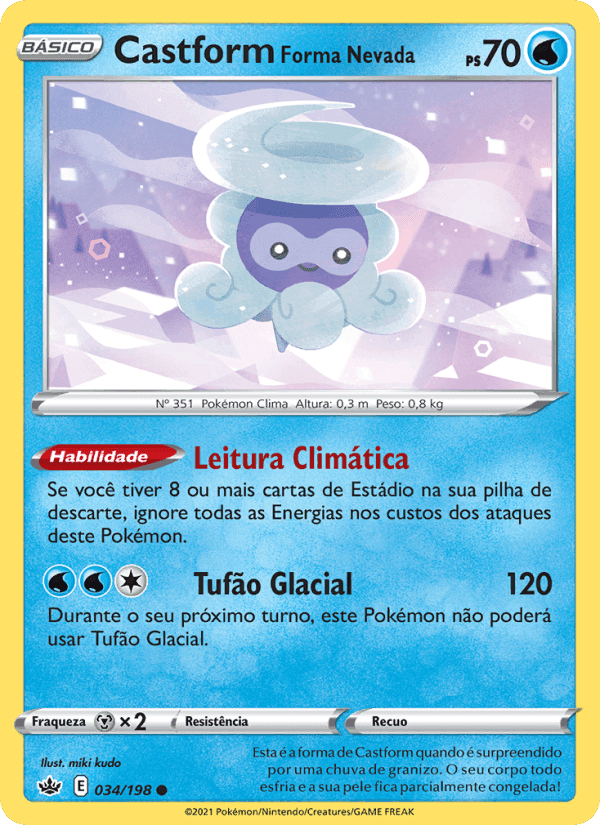 Castform Forma Nevada, carta 34 di Reinado Arrepiante