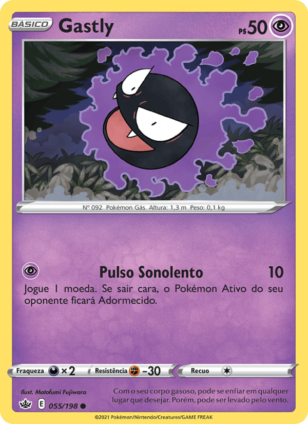Gastly, card 55 from Reinado Arrepiante